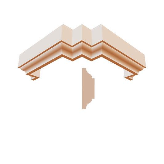 Profil decorativ din polistiren pentru  brâu, bază și ancadrament TRIMINNO-BES0007,de dimensiuni 40x130x2000