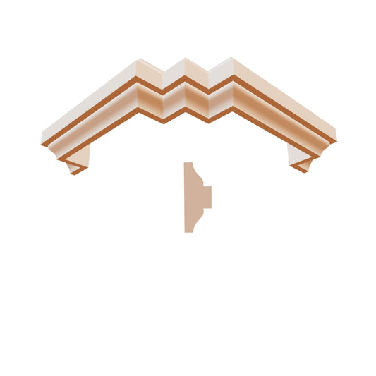 Profil decorativ din polistiren pentru  brâu, bază și ancadrament TRIMINNO-BES0009, de dimensiuni 35x90x2000