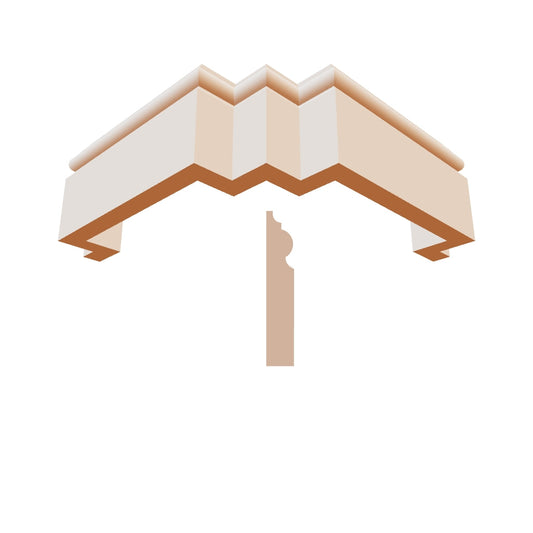 Profil decorativ clasic din polistiren pentru bază și soclu  TRIMINNO-BSC0012, de dimensiuni 25x140x2000