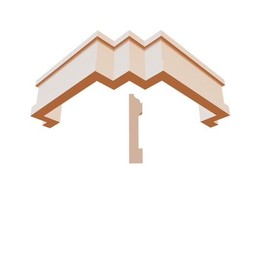Profil decorativ clasic din polistiren pentru bază și soclu  TRIMINNO-BSC0027, de dimensiuni 25x130x2000
