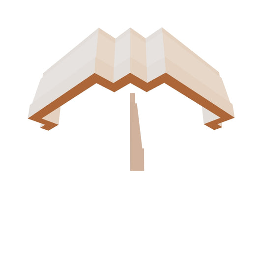 Profil decorativ simplu din polistiren pentru bază și soclu  TRIMINNO-BSS0024, de dimensiuni 25x140x2000