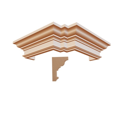 Profil decorativ din polistiren pentru tavan, ștaublat și capitel  TRIMINNO-CES0005, folosit ca si solbanc sau cornisa de dimensiuni 120x80x2000