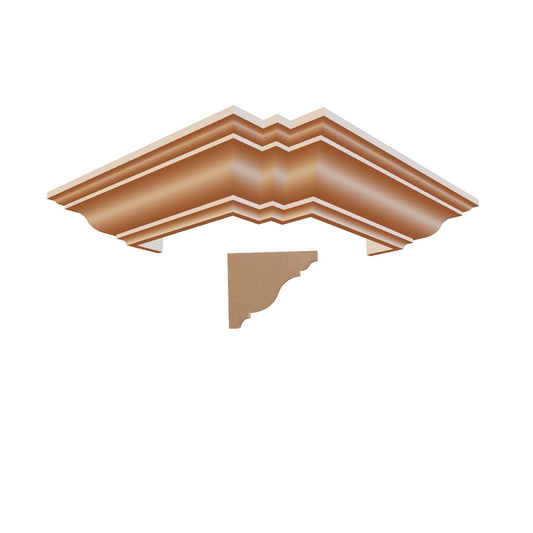 Profil decorativ din polistiren pentru tavan, ștaublat și capitel TRIMINNO-CES0008, folosit ca si solbanc sau cornisa de dimensiuni 101x120x2000