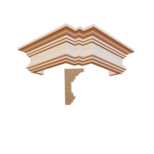 Profil decorativ din polistiren pentru tavan, ștaublat și capite TRIMINNO-CES0010, folosit ca si solbanc sau cornisa de dimensiuni 150x80x2000