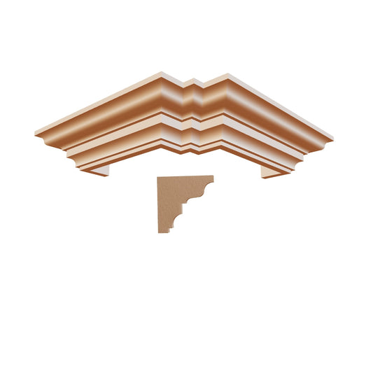 Profil decorativ din polistiren pentru tavan, ștaublat și capitel TRIMINNO-CES0013, folosit ca si solbanc sau cornisa de dimensiuni 100x100x2000
