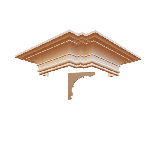 Profil decorativ din polistiren pentru tavan, ștaublat și capitelTRIMINNO-CES0014, folosit ca si solbanc sau cornisa de dimensiuni 125x125x2000