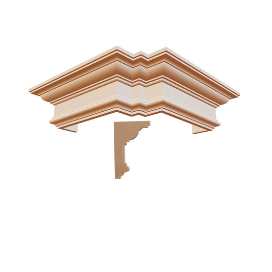 Profil decorativ din polistiren pentru tavan, ștaublat și capitel TRIMINNO-CES0016, folosit ca si solbanc sau cornisa de dimensiuni 135x85x2000
