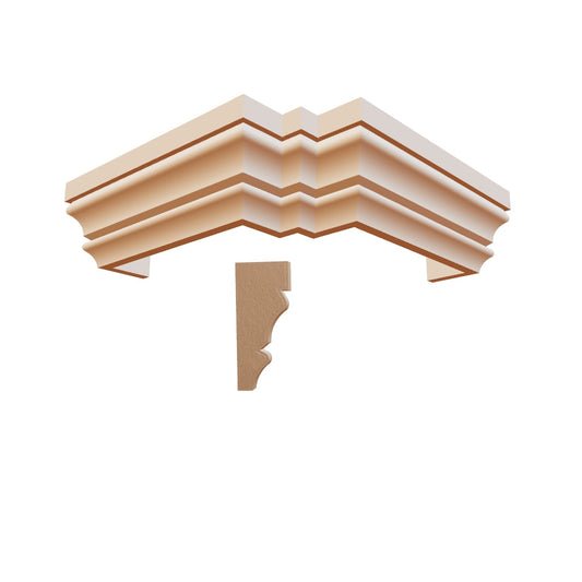 Profil decorativ din polistiren pentru tavan, ștaublat și capite TRIMINNO-CES0017, folosit ca si solbanc sau cornisa de dimensiuni 120x50x2000