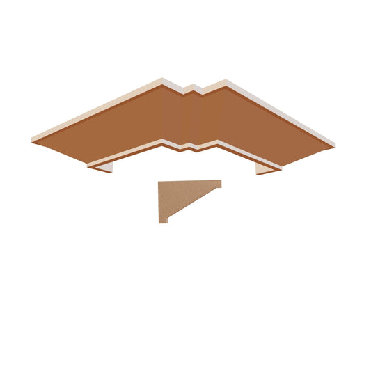 Profil decorativ din polistiren pentru  tavan, ștaublat și capitel TRIMINNO-CES0018, folosit ca si solbanc sau cornisa de dimensiuni 80x120x2000
