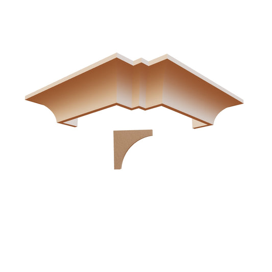 Profil decorativ din polistiren pentru tavan, ștaublat și capitel TRIMINNO-CES0019, folosit ca si solbanc sau cornisa de dimensiuni 90x90x2000